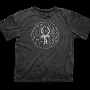 Grey on Black Ankh Ohm Tee