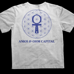 Blue on White Ankh Ohm Tee